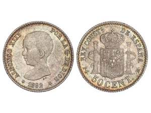 50 Céntimos. 1892 (*9-2). P.G.-M. Bonita ... 