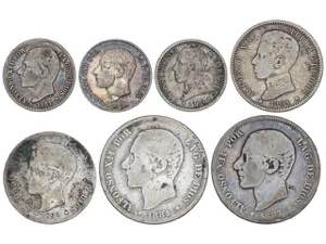Lote 7 monedas. ALFONSO XII y ALFONSO XIII. ... 