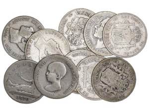 Lote 81 monedas 1 (42) y 2 Pesetas (39). ... 