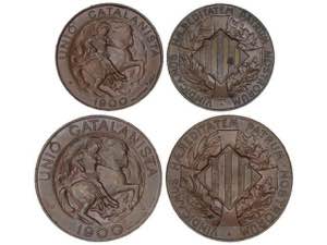 Lote 2 monedas 5 y 10 Pesetas. 1900. ... 