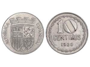 10 Céntimos. 1938. Fe. (Leves manchitas, ... 