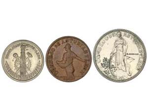 Serie 3 monedas 50 Céntimos, 1 y 2 Pesetas. ... 