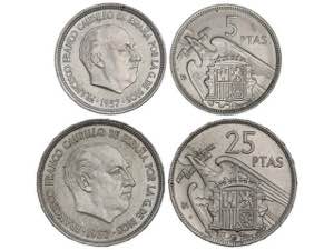 Estados Español - Lote 2 monedas 5 y 25 ... 