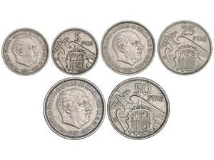 Estados Español - Serie 3 monedas 5, 25 y ... 