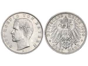 German States - 3 Marcos. 1909-D. OTTO. ... 