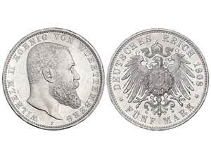 German States - 5 Marcos. 1908-F. GUILLERMO ... 