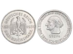 Germany - 3 Reichsmark. 1931-A. REPÚBLICA ... 