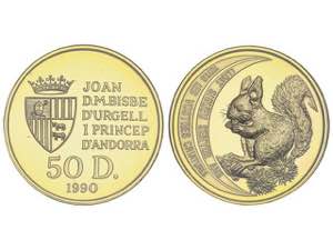 Andorra - 50 Diners. 1990. 15,55 grs. AU. ... 