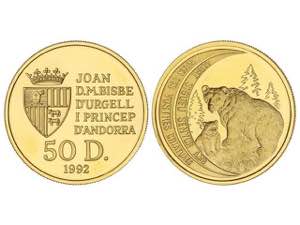 Andorra - 50 Diners. 1992. 15,54 grs. AU. ... 