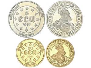 Belgium - Serie 2 monedas 5 y 50 Ecu. 1987. ... 