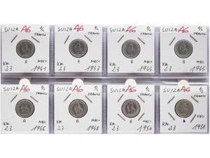 Switzerland - Lote 127 monedas 1 (10), 2 ... 