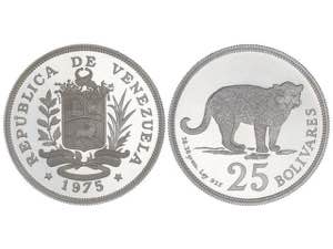 Venezuela - 25 Bolivares. 1975. 28,17 grs. ... 