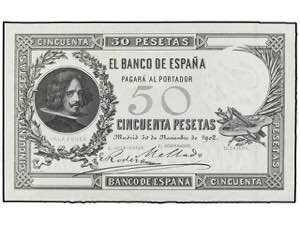 Spanish Banknotes - Prueba de anverso 50 ... 