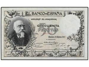 Spanish Banknotes - 50 Pesetas. 19 Marzo ... 