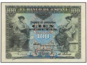 Spanish Banknotes - 100 Pesetas. 30 Junio ... 