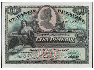 Spanish Banknotes - 100 Pesetas. 15 Julio ... 