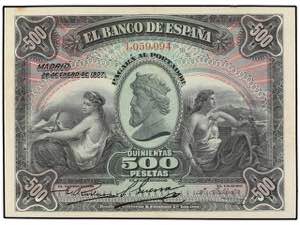 Spanish Banknotes - 500 Pesetas. 28 Enero ... 