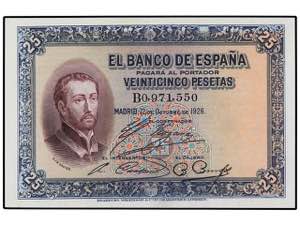 Spanish Banknotes - 25 Pesetas. 12 Octubre ... 