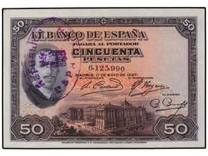 Spanish Banknotes - 50 Pesetas. 17 Mayo ... 