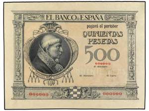 Spanish Banknotes - 500 Pesetas. (23 Enero ... 
