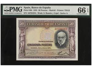 Spanish Banknotes - 50 Pesetas. 22 Julio ... 