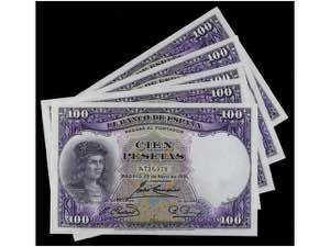 Spanish Banknotes - Lote 5 billetes 100 ... 
