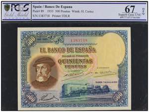Spanish Banknotes - 500 Pesetas. 7 Enero ... 