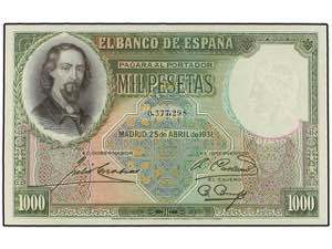 Spanish Banknotes - 1.000 Pesetas. 25 Abril ... 