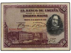 Lote 30 billetes 50 a 1.000 Pesetas. 1925 a ... 