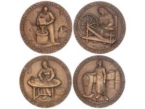 Spanish Medals - Lote 4 medallas Serie sobre ... 