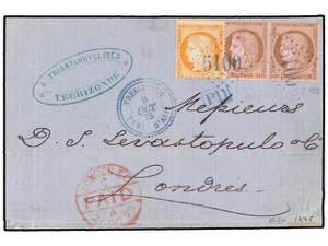 LEVANTE: CORREO FRANCES. 1875. TREBIZONDE a ... 