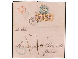 HAITI. 1872. JACMEL a GÉNOVA. Carta ... 
