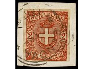 ITALIA. Sa.66b. 1896. 2 cts. castaño rojo ... 