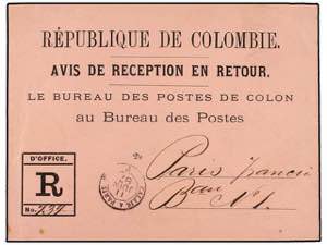 PANAMA. 1887. COLÓN a PARÍS. AVIS DE ... 