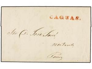 PUERTO RICO. 1844. CAGUAS a PONCE. Carta ... 