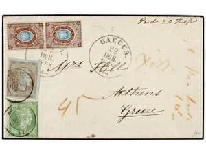 RUSIA. 1868. Cover to ATHENS, endorsed ... 
