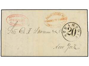 COLOMBIA. 1855. BOGOTÁ a NEW YORK. Carta ... 