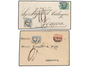 URUGUAY. 1876. Dos cartas de MONTEVIDEO a ... 