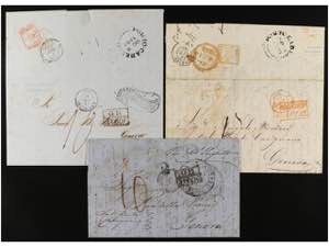 VENEZUELA. 1853-58. Tres cartas circuladas ... 