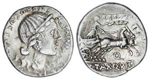 Denario. 82-81 a.C. ANNIA. C. Annius y C. ... 