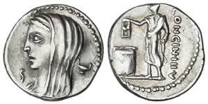 Denario. 55 a.C. CASSIA. L. Cassius ... 