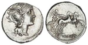 Denario. 110-109 a.C. CLAUDIA. C. Claudius ... 