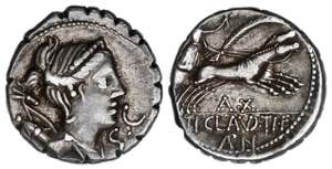 Denario. 79 a.C. CLAUDIA. Ti. Claudius Nero. ... 