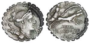 Denario. 79 a.C. CLAUDIA. Ti. Claudius Nero. ... 