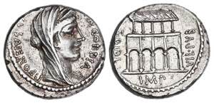 Denario. 55 a.C. DIDIA. Titus Didius, ... 