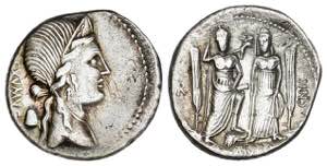 Denario. 75 a.C. EGNATIA. C.n. Egnatius Cnf. ... 