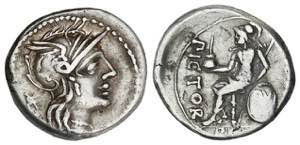 Denario. 126 a.C. FABIA. Numerius Fabius ... 