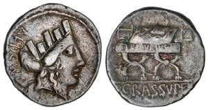 Denario. 84 a.C. FURIA. P. Furius Crassipes. ... 