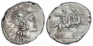 Denario. 141 a.C. JULIA. L. Julius Caesar. ... 