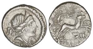 Denario. 91 a.C. JUNIA. D. Junius Silanus L. ... 
